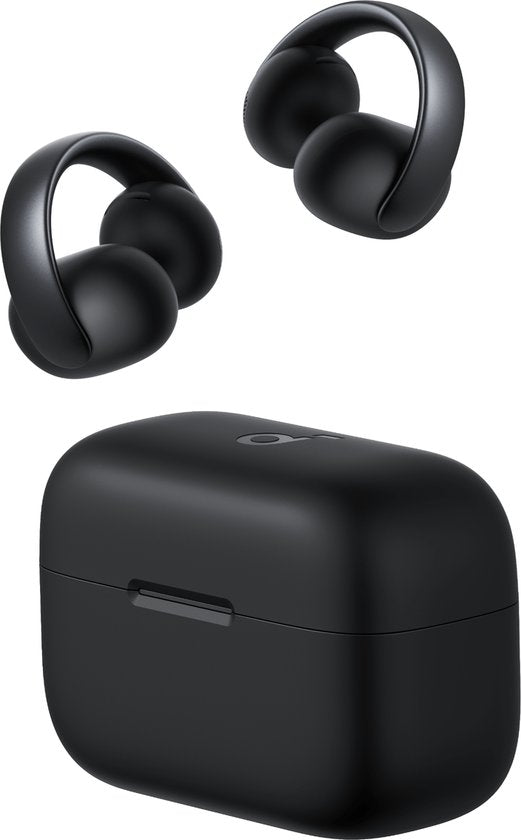 soundcore AeroClip by Anker - Écouteurs ouverts - Écouteurs à clip - Confort adaptatif - Conversations claires grâce à 4 microphones et à l'IA - Maintien stable - Haut-parleurs de 12 mm pour un son clair - Ouverts