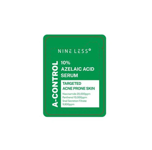 Nine Less A-Control 10% Azelaic Acid Serum - Soin intensif pour les peaux impures et sujettes à l'acné (échantillon de 2ml)