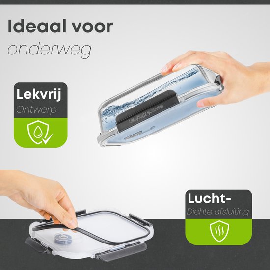 Savoré Kitchen Preserving Trays Set - with Steam Lid - Meal Prep Trays - Freezer Trays Glass - Airtight - 5 Pieces - 1040 ML