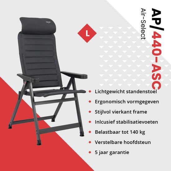Crespo - Chaise de plage - AP/440 - Air-Select - Compact - Gris