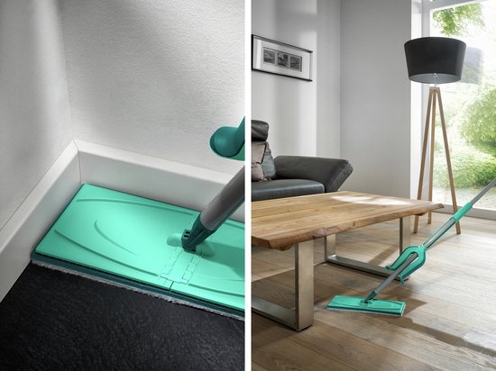 Racleur de sol Leifheit Picobello M Micro Duo avec manche - largeur de nettoyage de 33 cm - turquoise - gris
