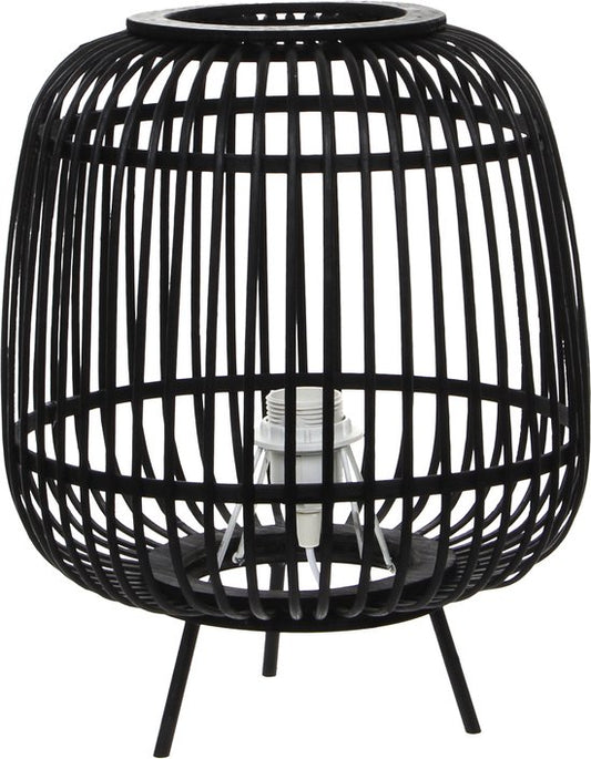 Mica Decorations Lampe à poser Nimes - H37 x Ø29 cm - Bambou - Noir