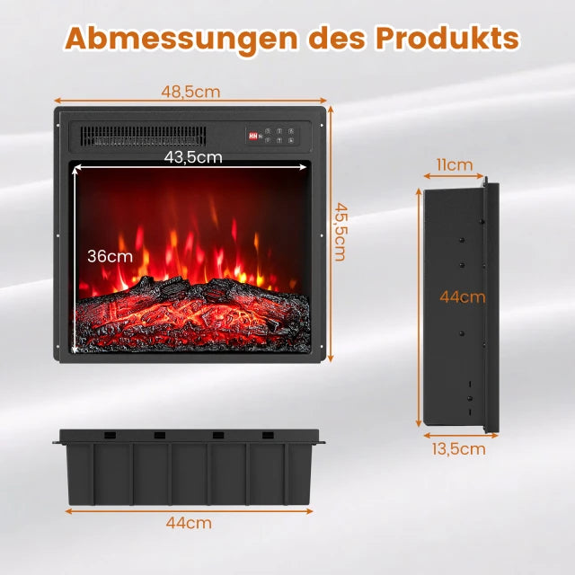 Cheminée électrique Coast - 18 pouces - Flamme - Chauffage - Minuterie - Télécommande - Noir