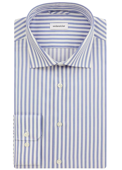 Seidensticker New Kent Business Shirt - Bleu moyen - Taille 42 - Coupe régulière - 100% coton