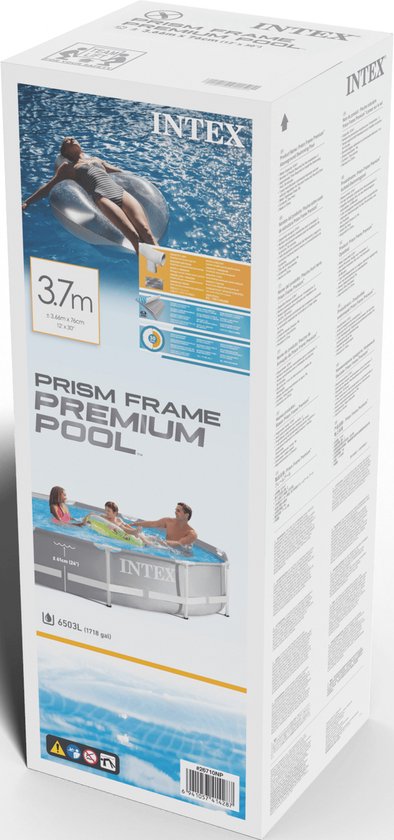 Piscine à armature Intex Prism - Modèle rond - 366 x 76 cm - Bleu