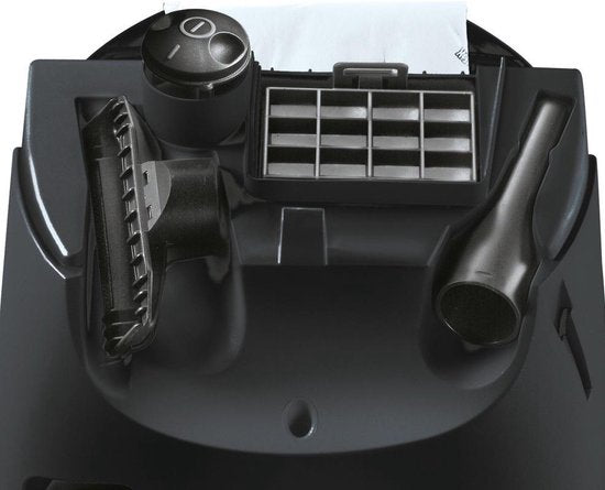 Aspirateur Siemens VS06A111 SynchroPower avec sac – Compact – 600 W – Sac à poussière de 4 L – Bleu/Noir