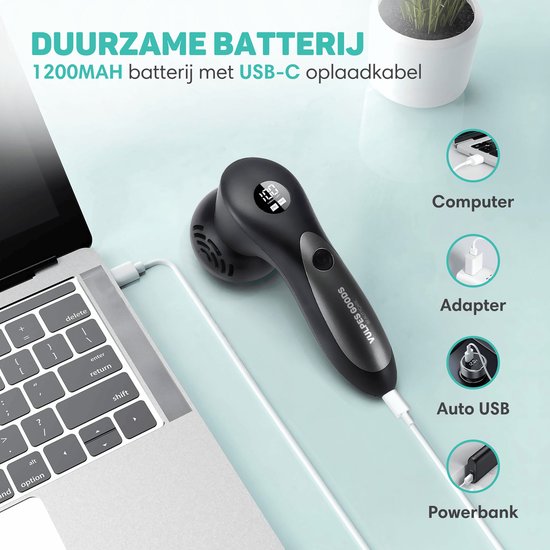 Vulpes Goods® BeautyCare - Extracteur de callosités électrique PRO - 6 disques de callosités inclus - Extracteur de callosités électrique - Set d'extraction de callosités professionnel, set de pédicure de 10 pièces et sac de voyage - lime pour les pieds -