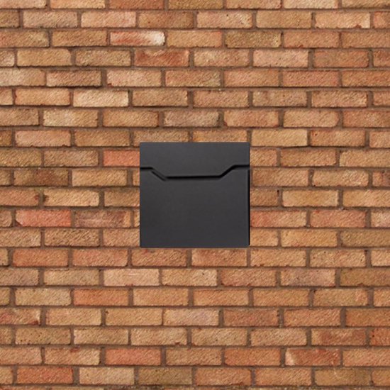BRASQ Letterbox Premium Black - Boîte aux lettres murale - avec matériel de montage et 2 clés - avec compartiment à journaux et serrure - acier inoxydable