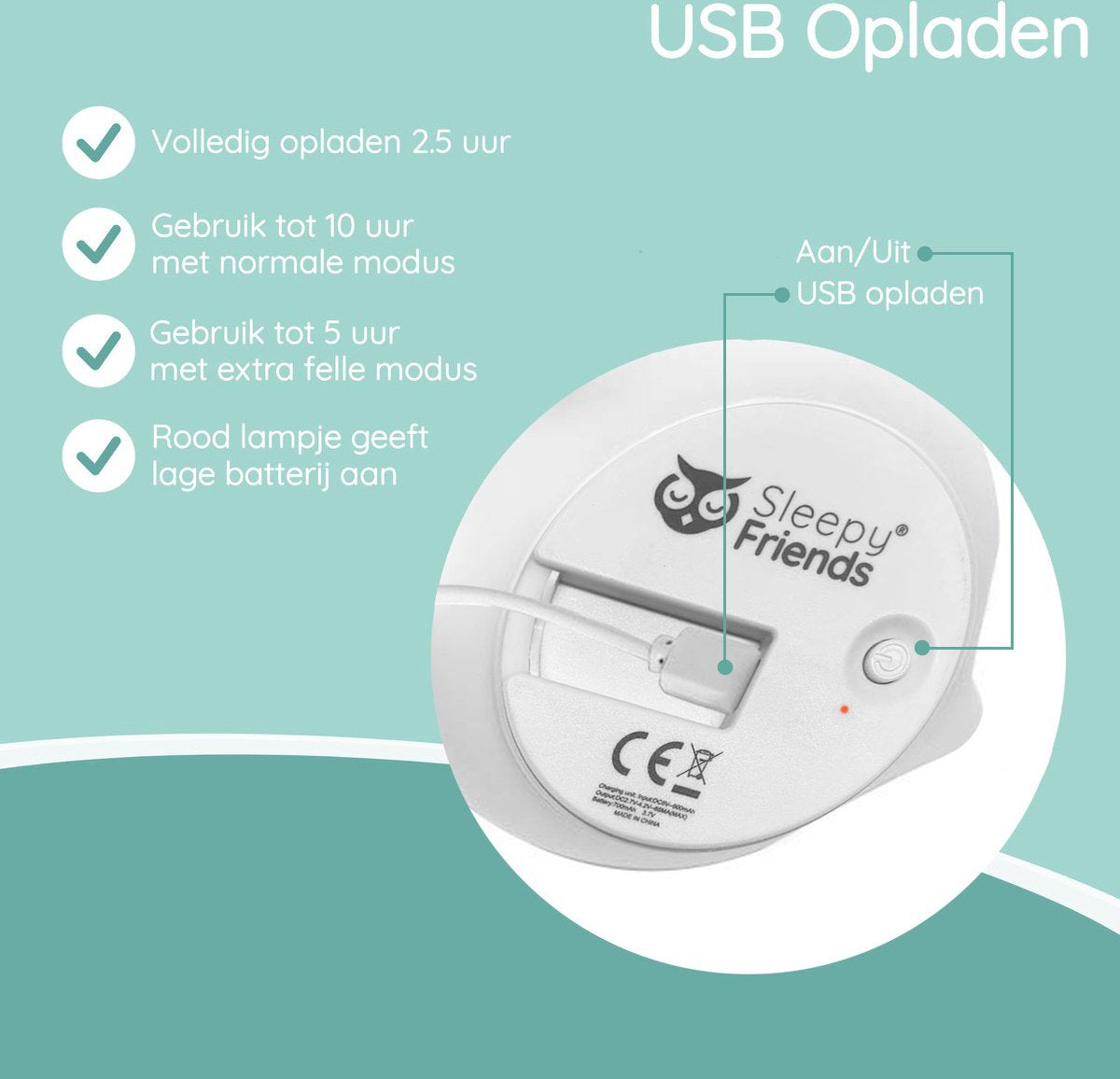 Veilleuse Sleepy Friends Fox - rechargeable par USB et avec variateur de lumière - 8 couleurs - 95x97x100 mm - Veilleuse en silicone souple pour la chambre de bébé et la nurserie