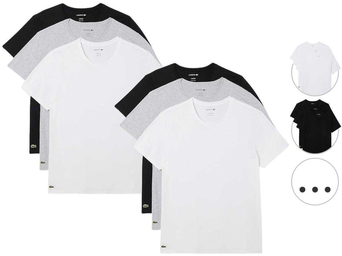 T-shirt Lacoste Basic - Lot de 3 - taille XXL - Blanc/Argent-Noir chinois