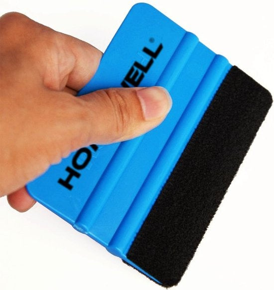 Homewell® Rakel avec feutre - Raclette en caoutchouc - (pour film de fenêtre, film de voiture, film adhésif, emballage de cuisine) 10x7.5cm