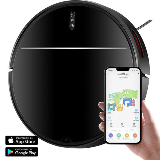 Robot aspirateur avec fonction de nettoyage - Avec station de charge - Convient aux animaux domestiques - Robot nettoyeur