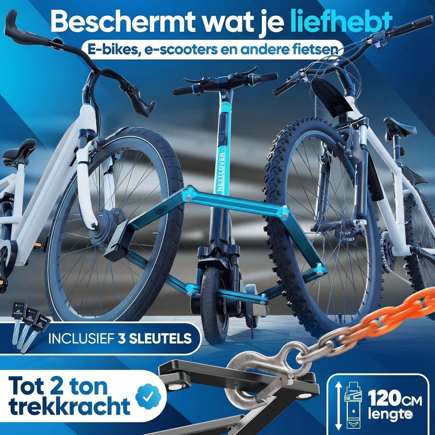 NEXTCOVER® Cadenas pliant pour vélo FoldOne avec code de combinaison FoldBasic 120 cm I Cadenas à chiffres avec technologie SteelSecure I Cadenas pour vélo cadenas pliant haute sécurité incl. support