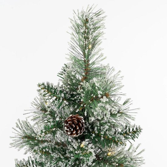 Black Box Trees Vandans : sapin de Noël artificiel avec éclairage, H 120 x Ø 60 cm - Sapin artificiel avec décorations de Noël - Sapin de Noël artificiel aux branches enneigées - Vert