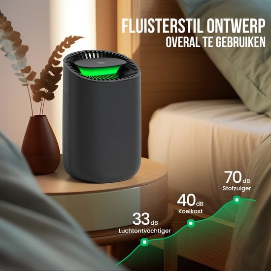 Déshumidificateur Strex - Extrêmement silencieux - 600ml/jour - Noir - Convient pour la maison / la chambre et le bureau