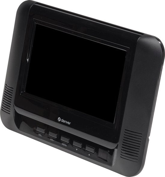 Lecteur DVD Portable Voiture - Denver - 7 pouces - 2 écrans - Sangles de fixation incl. - Noir