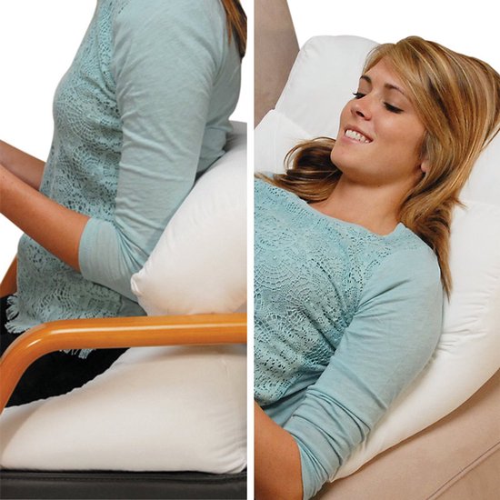Oreiller Dreamolino Flip - Oreiller 10 en 1 - Détente - Sommeil - Soutien dorsal - Pour ceux qui dorment sur le ventre ou sur le côté - Coussin pour les jambes - Soutien de lecture - Rembourrage moelleux