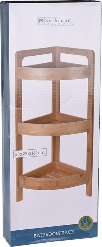 Badkamer kast - Badkamerrek - bamboe - 3 Laags - 23x61cm