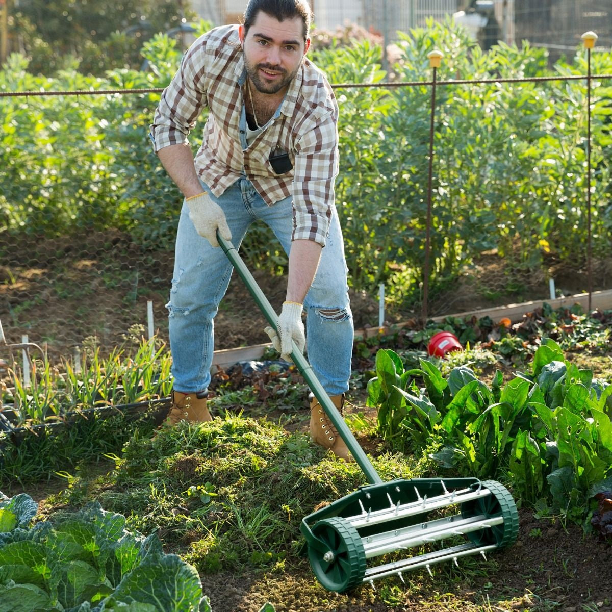 Coast Lawn Aerator Modèle à main - 46 cm - Avec manche long