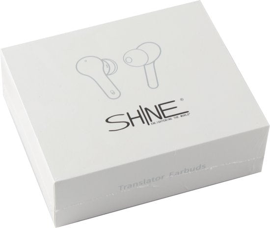 Shine Translation Computer - Appareil de traduction vocale - Ecouteurs sans fil blancs - Ecouteurs avec fonction de traduction - Bluetooth 5.0 - 127 langues et 97% de précision - Batterie de 24 heures