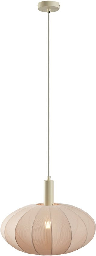 QAZQA bida - Suspension Japandi - 1 source lumineuse - Ø 42 cm - Beige - Salon | Chambre | Cuisine