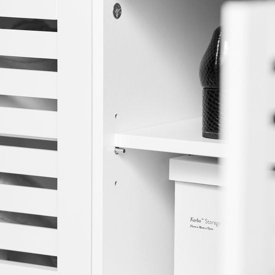 SoBuy FSR23-II-W Banc d'entrée - Banc à chaussures blanc avec rangement