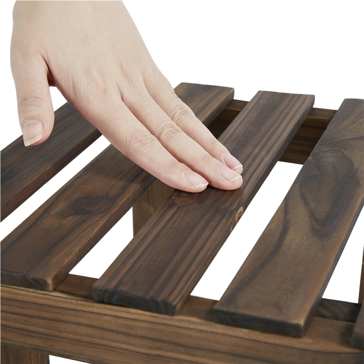 Yaheetech : étagère à plantes à 6 niveaux pour l'intérieur et l'extérieur, 140 cm de haut – marron – bois de sapin et métal