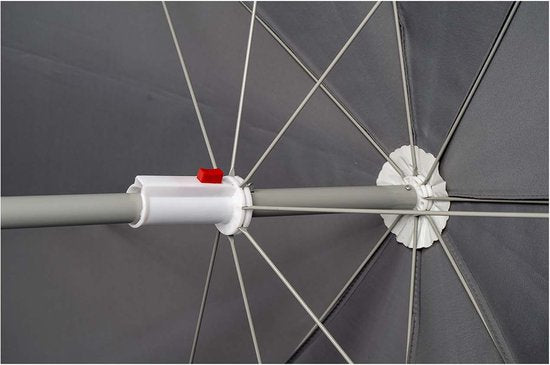 Bo-Camp - Parasol - Avec bras articulé - Ø 200 cm - Gris