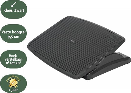 BRASQ Repose-pieds ergonomique pour bureau - Accessoires de bureau - Réglable - Antidérapant - Repose-pieds banc