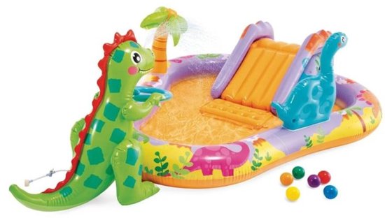 Piscine gonflable Intex - Dino Park - avec toboggan - 201 x 157 x 69 cm