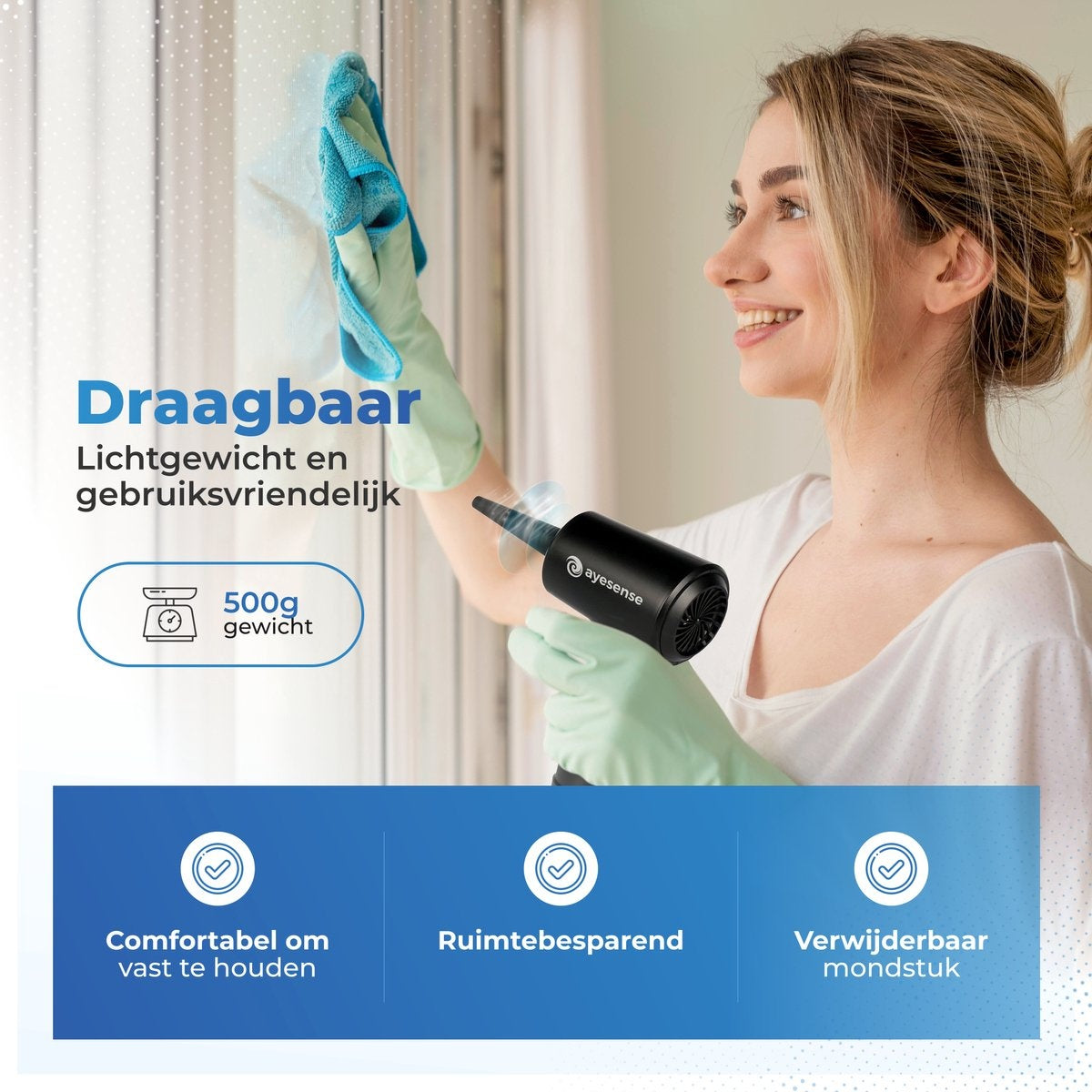 AyeSense 8 in 1 Air Duster Pro - 8 Opzetstukken - Draadloos & Oplaadbaar - Perslucht - Compressed Air