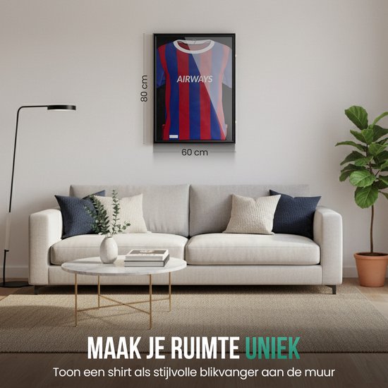 Cadre photo Avalo 80x60 cm noir - Cadre photo profond - Convient pour les cadres de maillots de football - Pliable