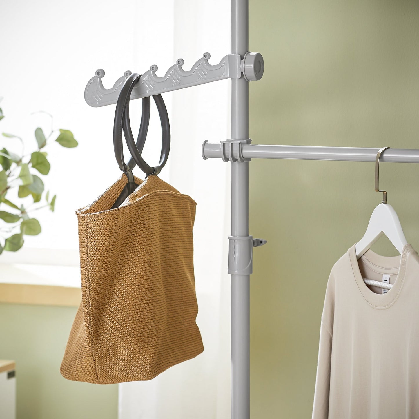 SoBuy Système de penderie télescopique - 2 tringles à vêtements - L (62-113) x H (200-285) cm