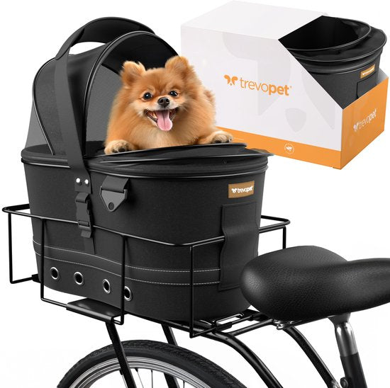 Trevopet® Dog Bike Basket Rear - 2-in-1 Bike Basket Dog & Carry Bag - Convient aux vélos électriques - Jusqu'à 12 kg - Matière Oxford robuste