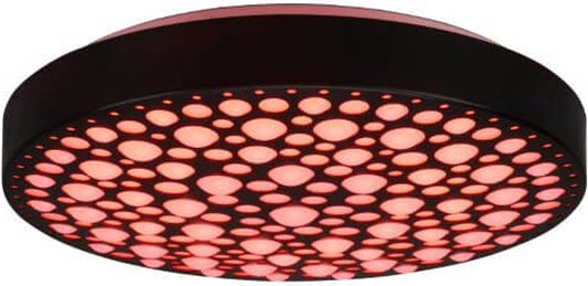 Reality - Plafonnier LED - Éclairage de plafond - 22 W - Couleur réglable - RGB - Télécommande - Intensité variable - Rond - Noir - Plastique