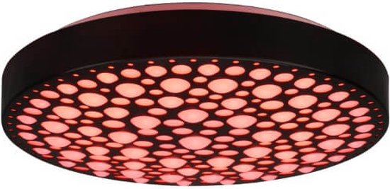 Reality - Plafonnier LED - Éclairage de plafond - 22 W - Couleur réglable - RGB - Télécommande - Intensité variable - Rond - Noir - Plastique