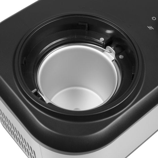 Princess 282608 - Machine à glace à compresseur - Avec compartiment de congélation intégré - 1 litre - Noir/Gris