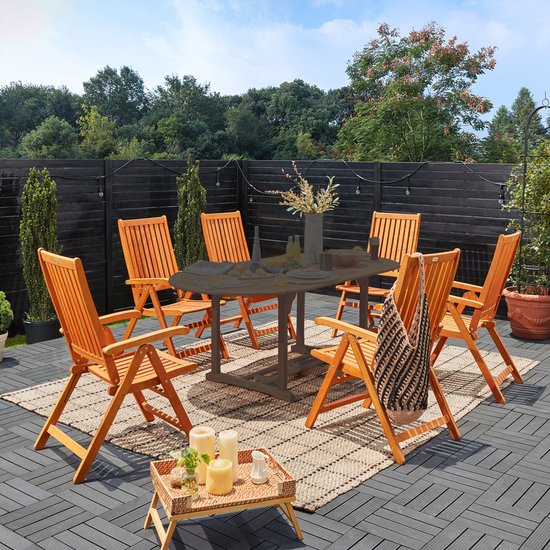 Casaria -Chaises de jardin Vanamo - certifié FSC® - 2 pièces