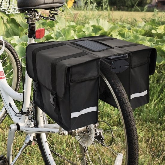 Strex Double Panniers Waterproof - Sac à dos 40 litres - Noir - Avec réflecteurs - Vélo électrique