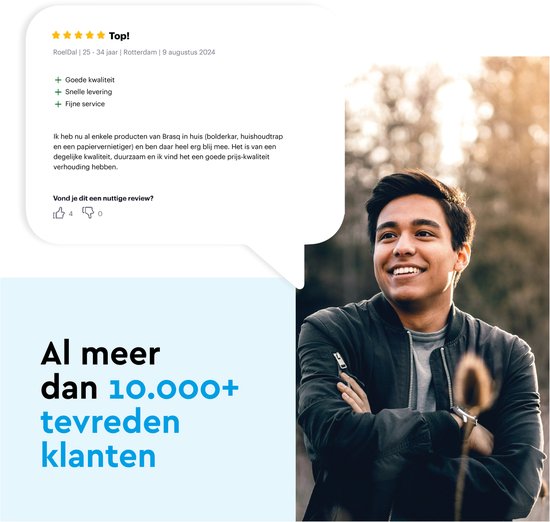 BRASQ Ventilateur de table - 30 cm - Blanc - 3 vitesses - Ventilateur de table - 40 watts