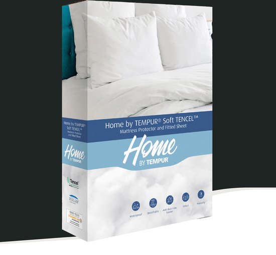 Home by TEMPUR® Protège-matelas - Blanc - 140 x 210 x 25 cm - Soft TENCEL™ - Imperméable - Thermorégulateur - Antiacariens - Antiallergique