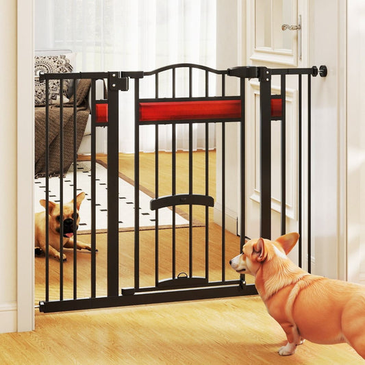 Barrière de sécurité Coast avec petite porte - réglable de 74 à 104 cm - double verrouillage - noir