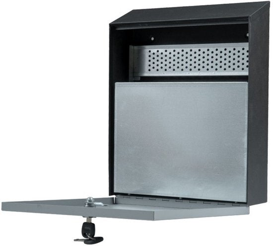 BRASQ Cendrier mural noir - Cendrier - Cendrier extérieur - Cendrier mural verrouillable