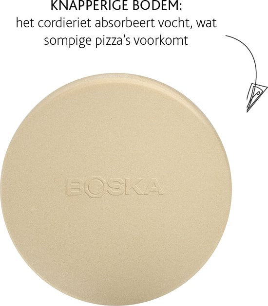 Boska Pizza Stone Deluxe - pour four et BBQ - Pizza croustillante - Ø 29,5 cm - Accessoires BBQ