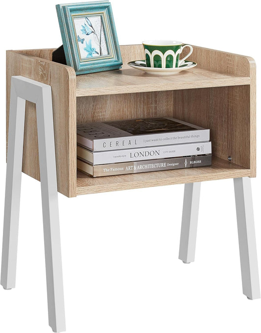 Table de chevet industrielle Yaheetech - Bois vintage - Compartiment ouvert - 46 x 35 x 52,5 cm