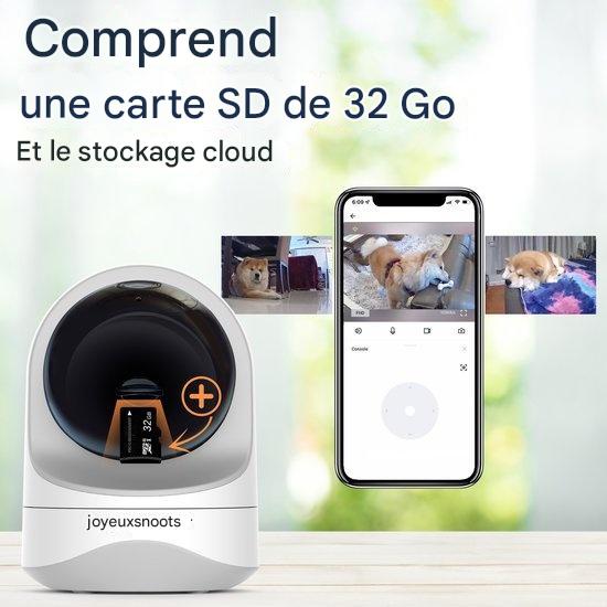 Caméra de surveillance pour animaux 360° ProTrue, 1080P avec application, Blanc