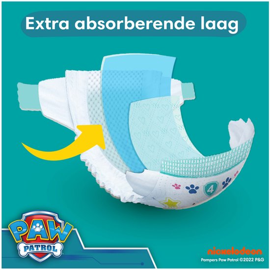 Pampers Baby-Dry, édition Paw Patrol, taille 4, 222 couches, 9 kg-14 kg