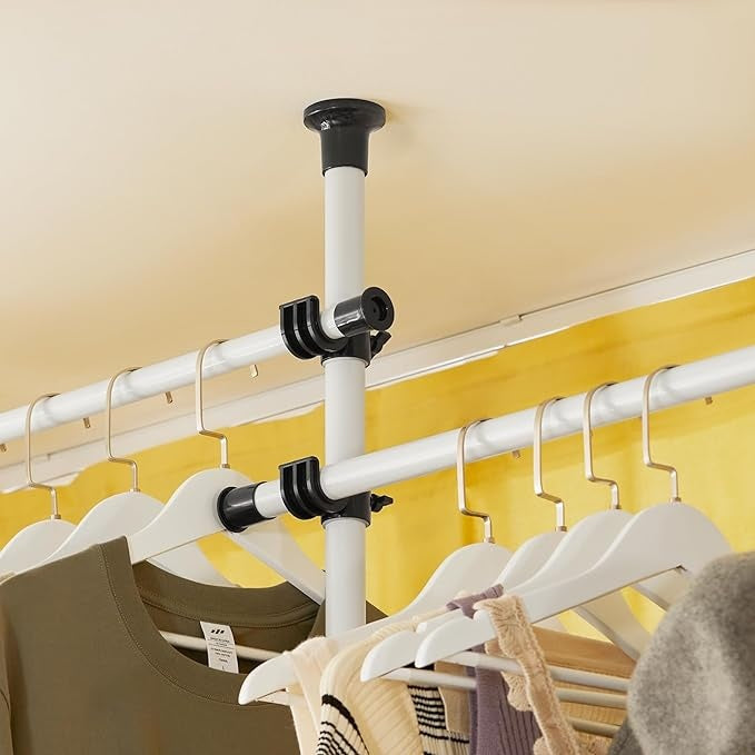 SoBuy Portoir à vêtements - 4 Portoirs - Réglable - 305 x 5 x 270 cm - Blanc - KLS04