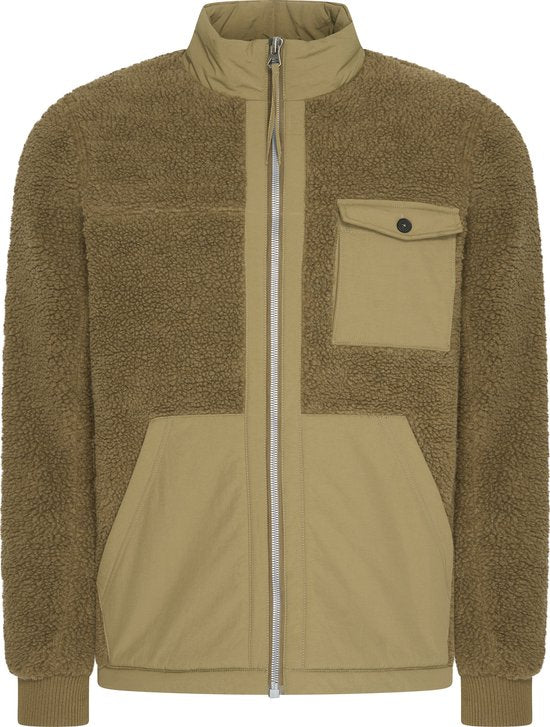 Mario Russo Teddy Jacket Stockholm - Veste homme - Manteau d'hiver homme - Cardigan homme - Army Green - M