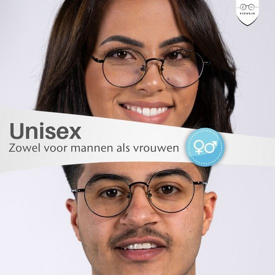 LC Eyewear Lunettes d'ordinateur - Lunettes à lumière bleue - Lunettes d'affichage - Métal - Unisexe - Noir